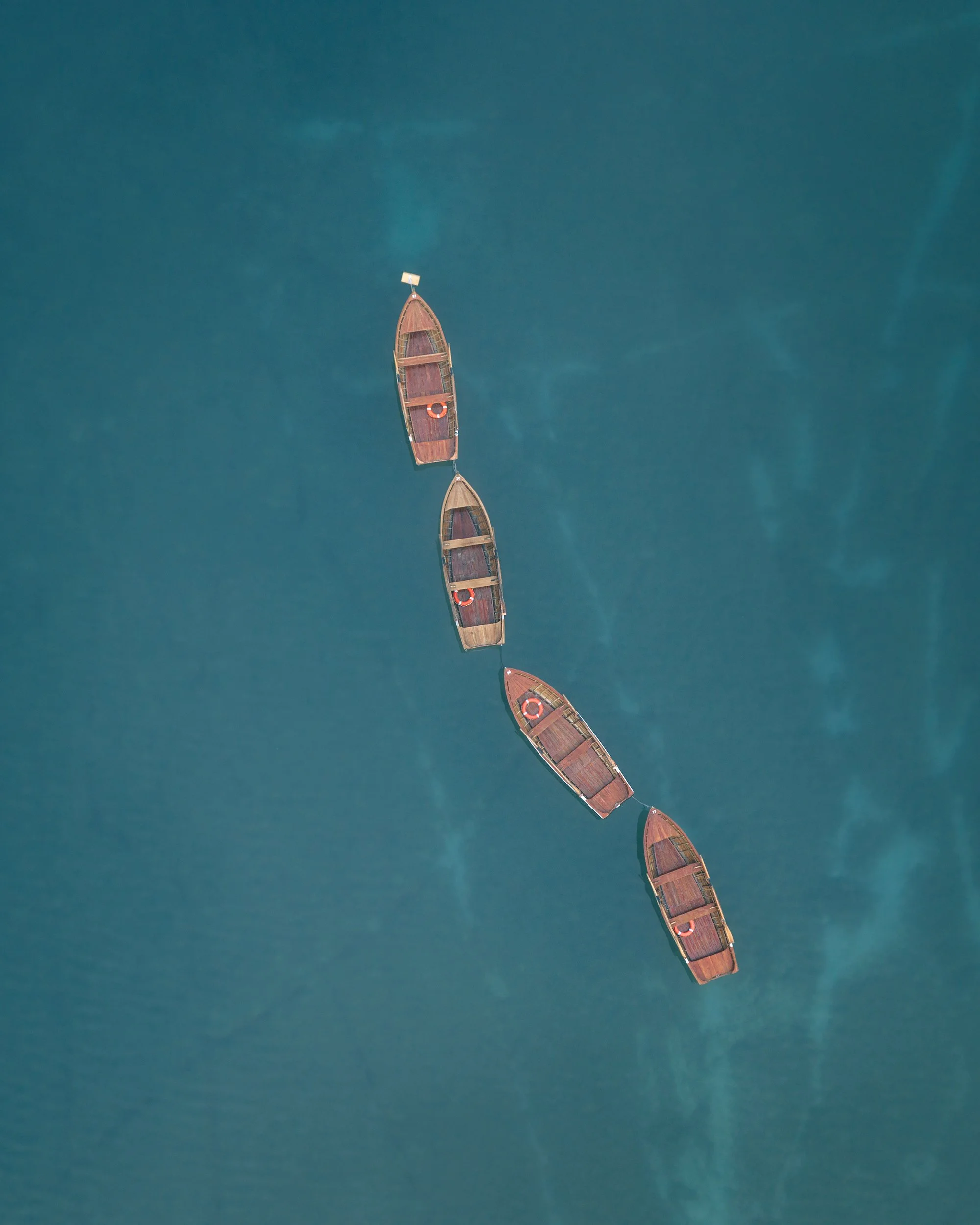 Lago di braies boats graphic pattern 