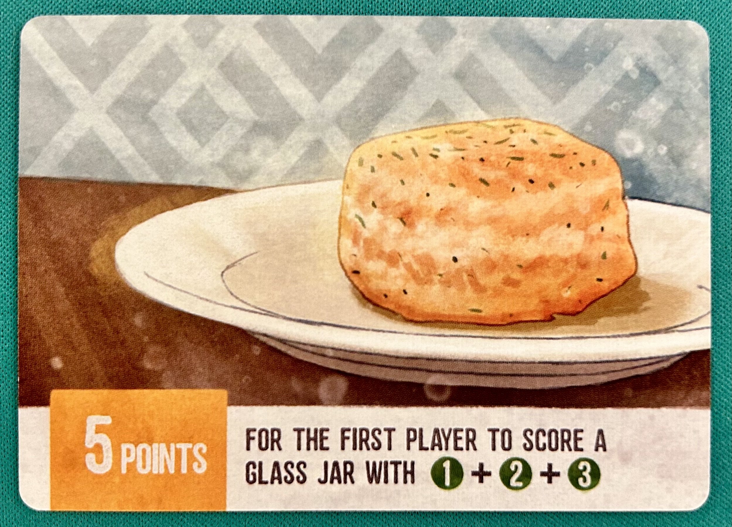 A drawing of a glass jar with orange-colored sumac seasoned fried chicken on a white plate.