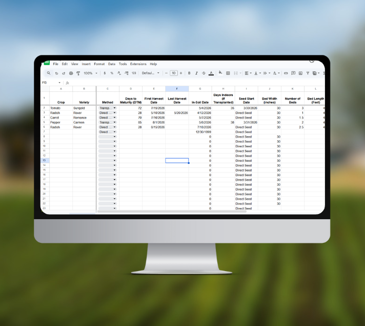 Crop Plan Template  - Sliding Scale - Ballin' Out Pricing
