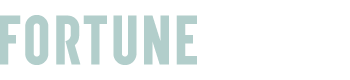 Partial view of the word "FORTUNE" in light teal letters on a dark background.