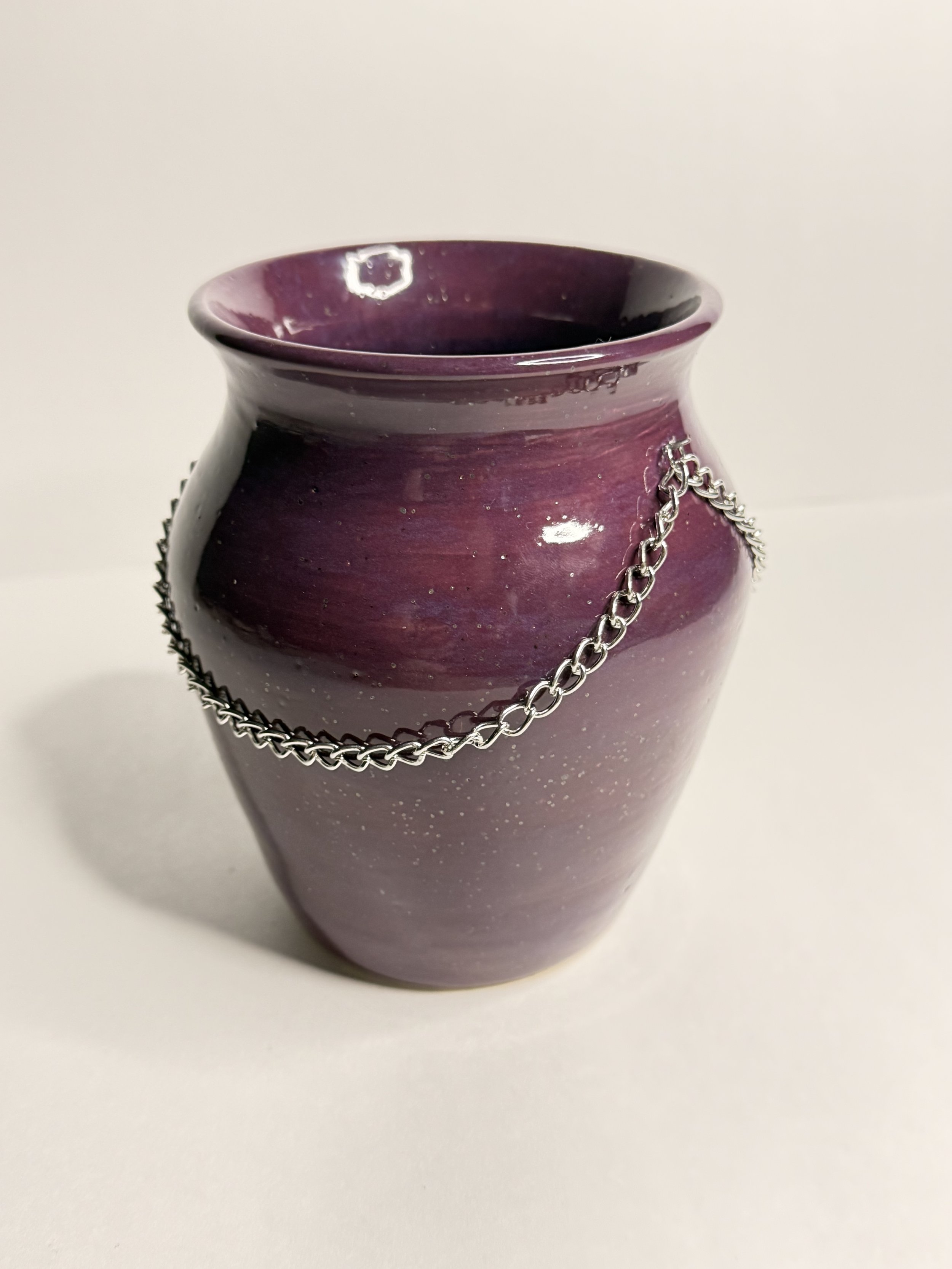 Purple Vase with Chain