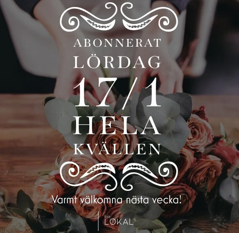Hej v&aring;ra k&auml;ra g&auml;ster!🥳
Imorgon 17/1 &auml;r det abonnerat hela kv&auml;llen.

Varmt v&auml;lkomna n&auml;sta vecka!