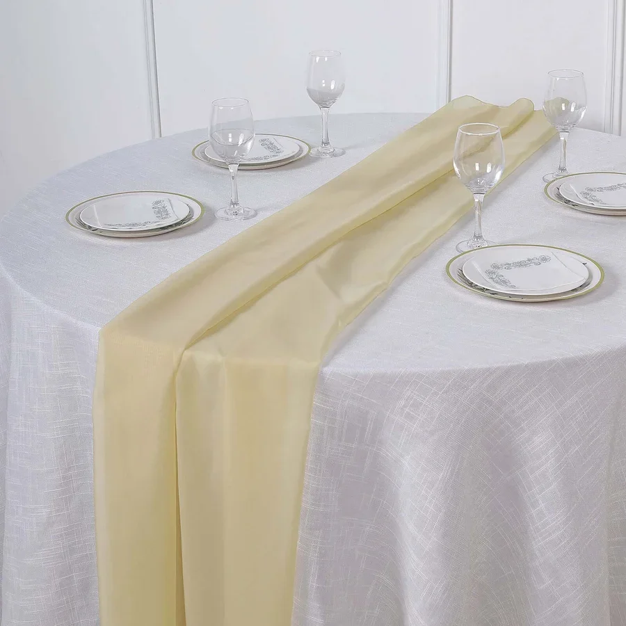 Chiffon 6ft Table Runner Champagne