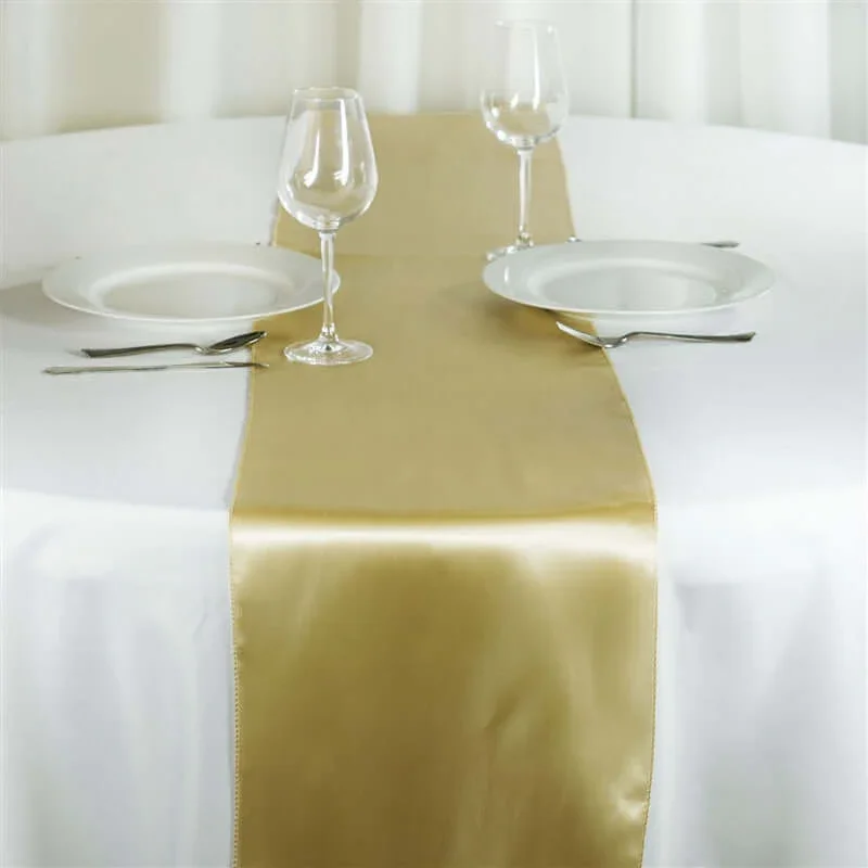 Satin 12"x108" Table Runner Champagne