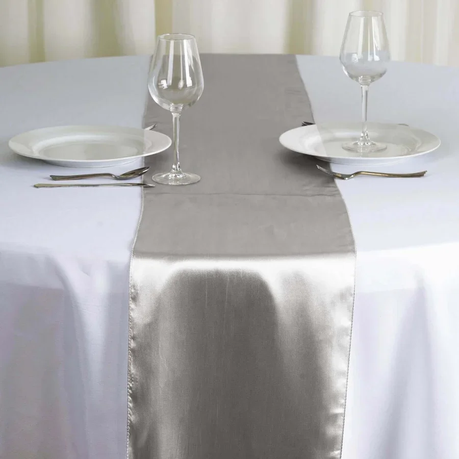 Satin 12"x108" Table Runner Silver