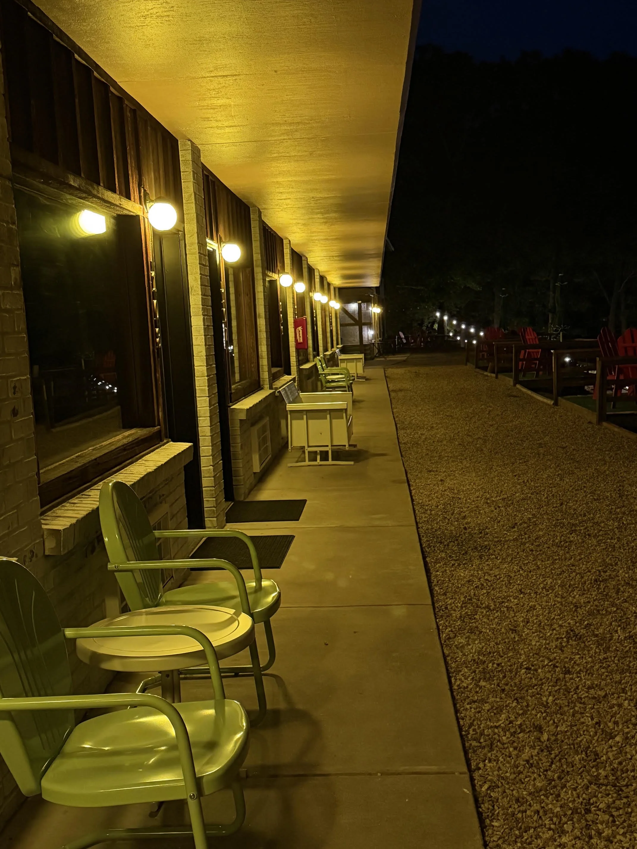 Night view of lower level rooms