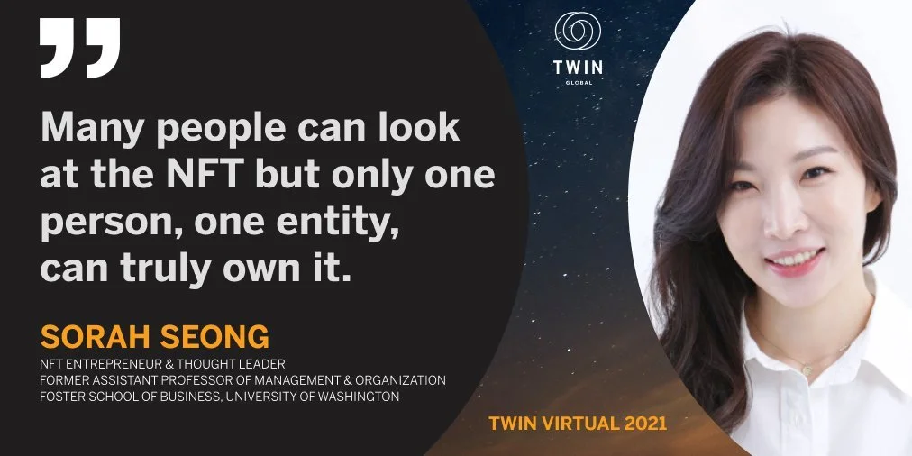 Speaking at TWIN Virtual 2021 alongside professionals from around the world working at the intersection of art and business. November 2021. 