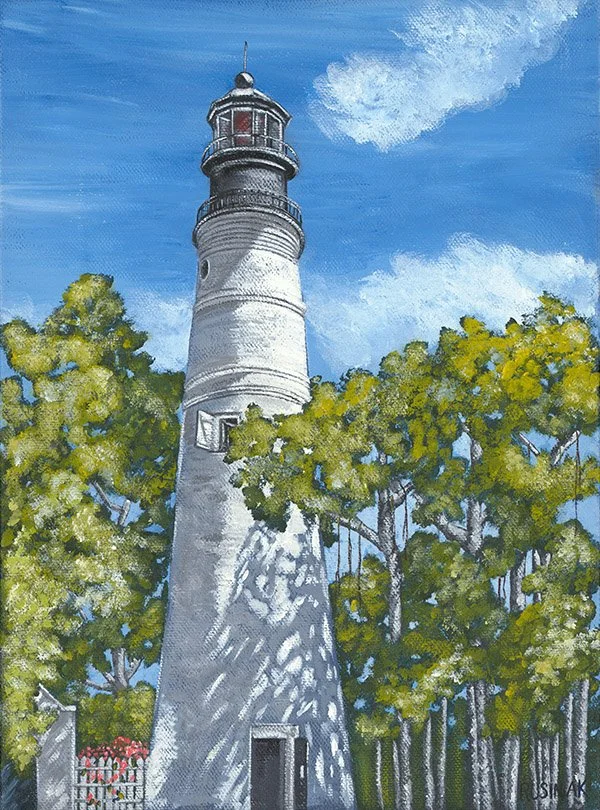 Key West Lighthouse 9" x 12". (Available Giclee 200.00)