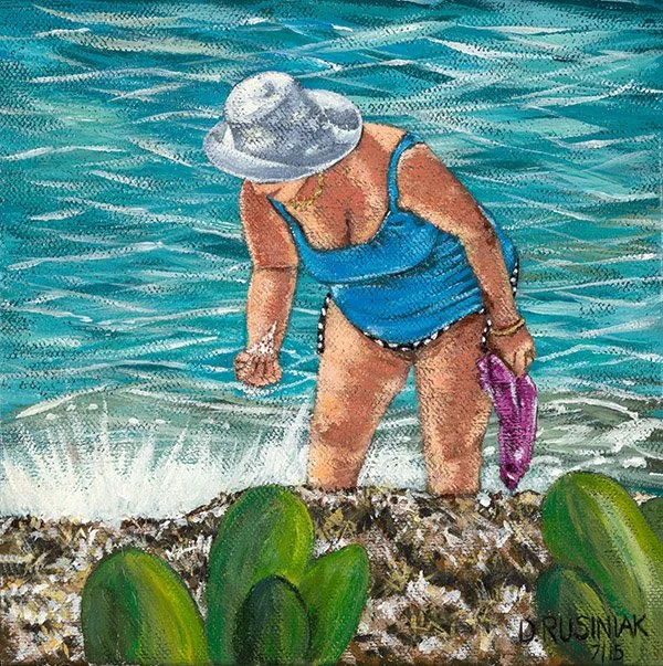 Beach Combing Afternoon  8"x 8" (Available Giclee 200.00)