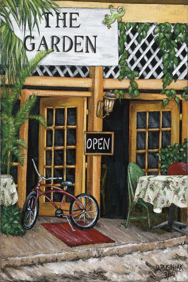 Garden Cafe 9"x 12". (Available Giclee 200.00)