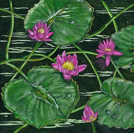 Hemmingways lilies 8"x8".  (Available Giclee 200.00)
