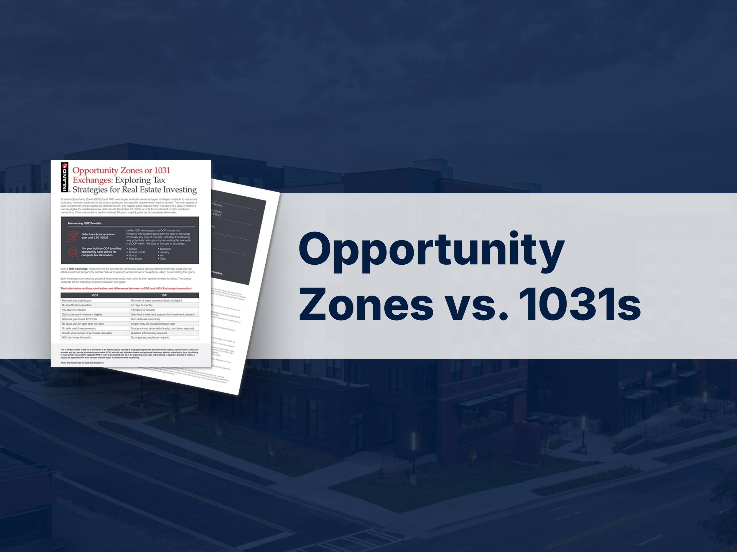 Opportunity Zones or 1031 Exchanges