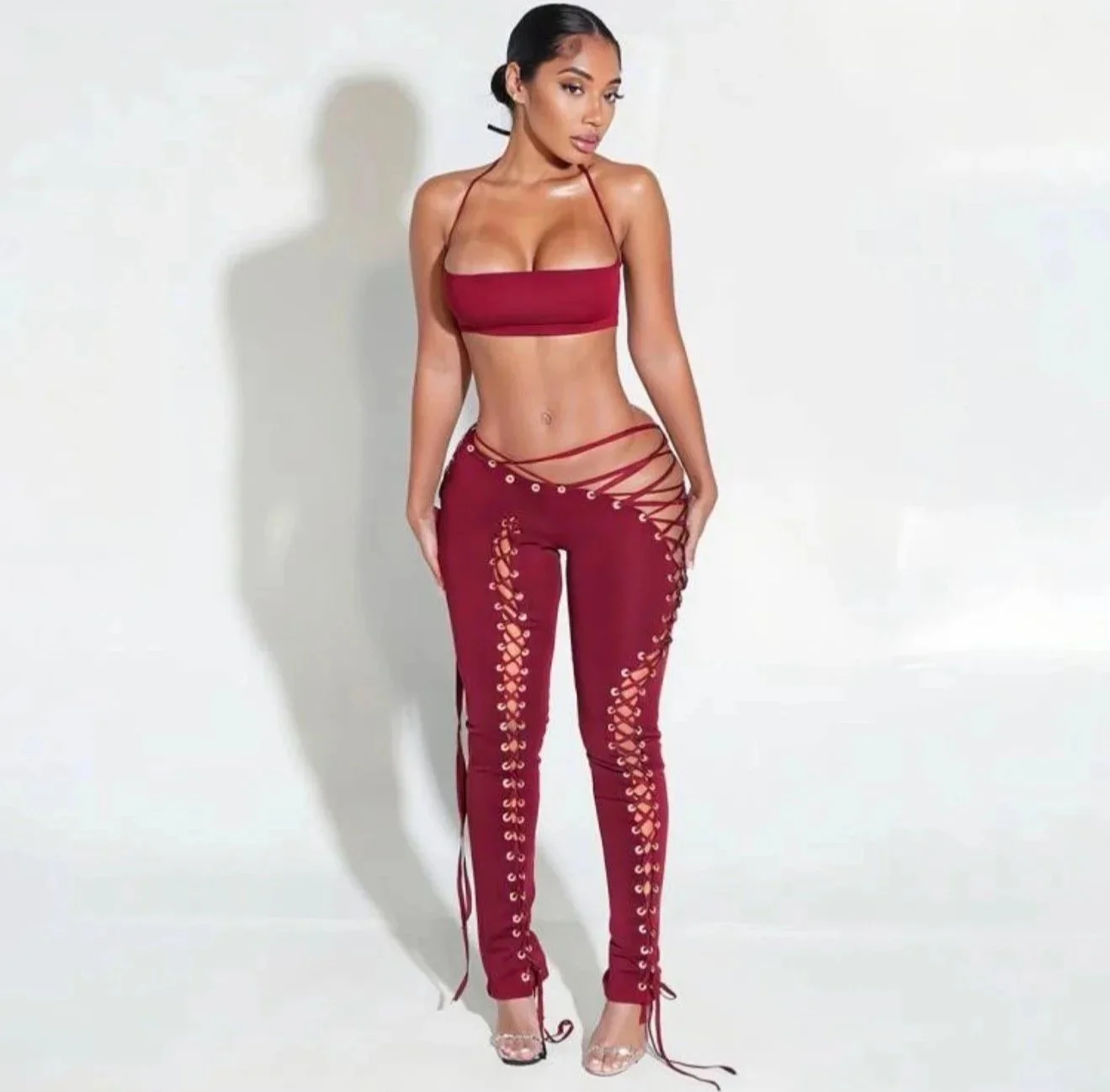 Halter Backless Tie-wrap Set