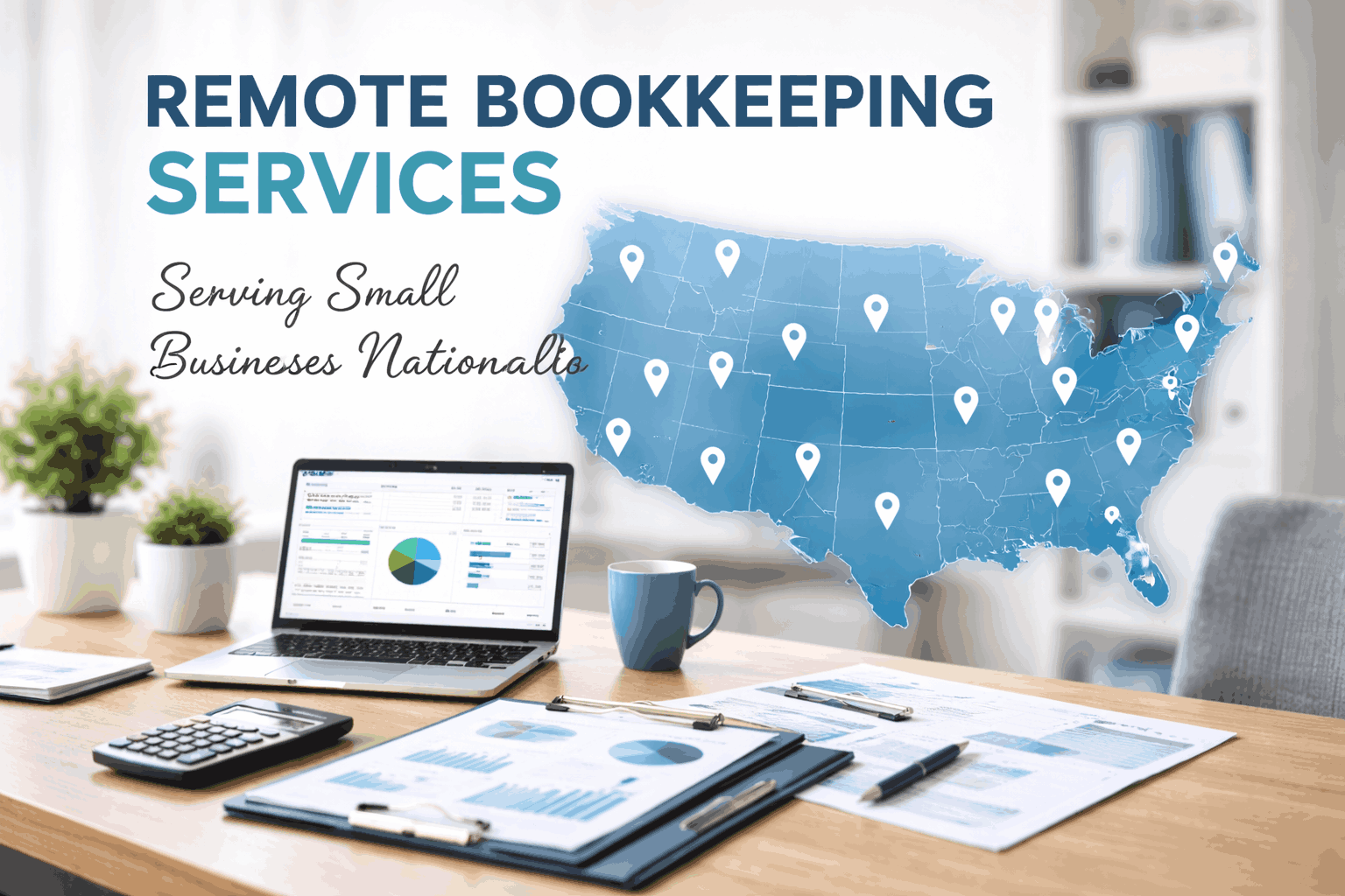 Clean remote bookkeeping service workplace