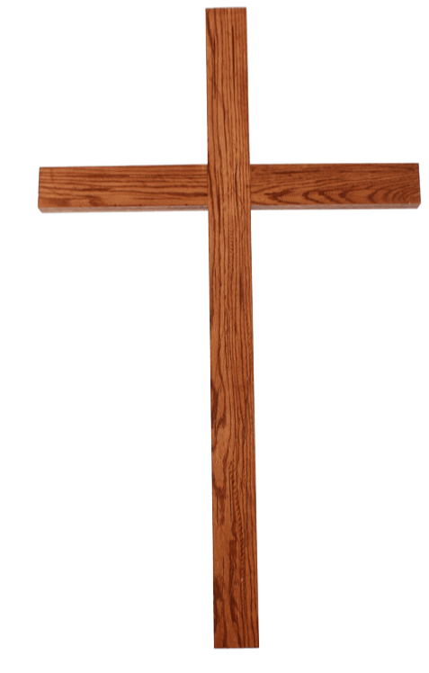 Wooden cross with horizontal and vertical beams
