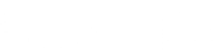 The word 'LinkedIn' in black and white, with the 'in' inside a speech bubble.