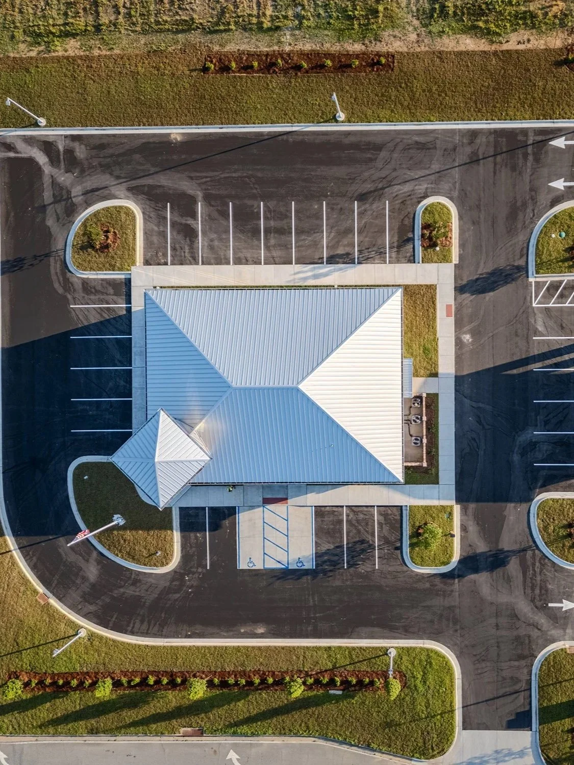 Drone aerial photography construction progress.