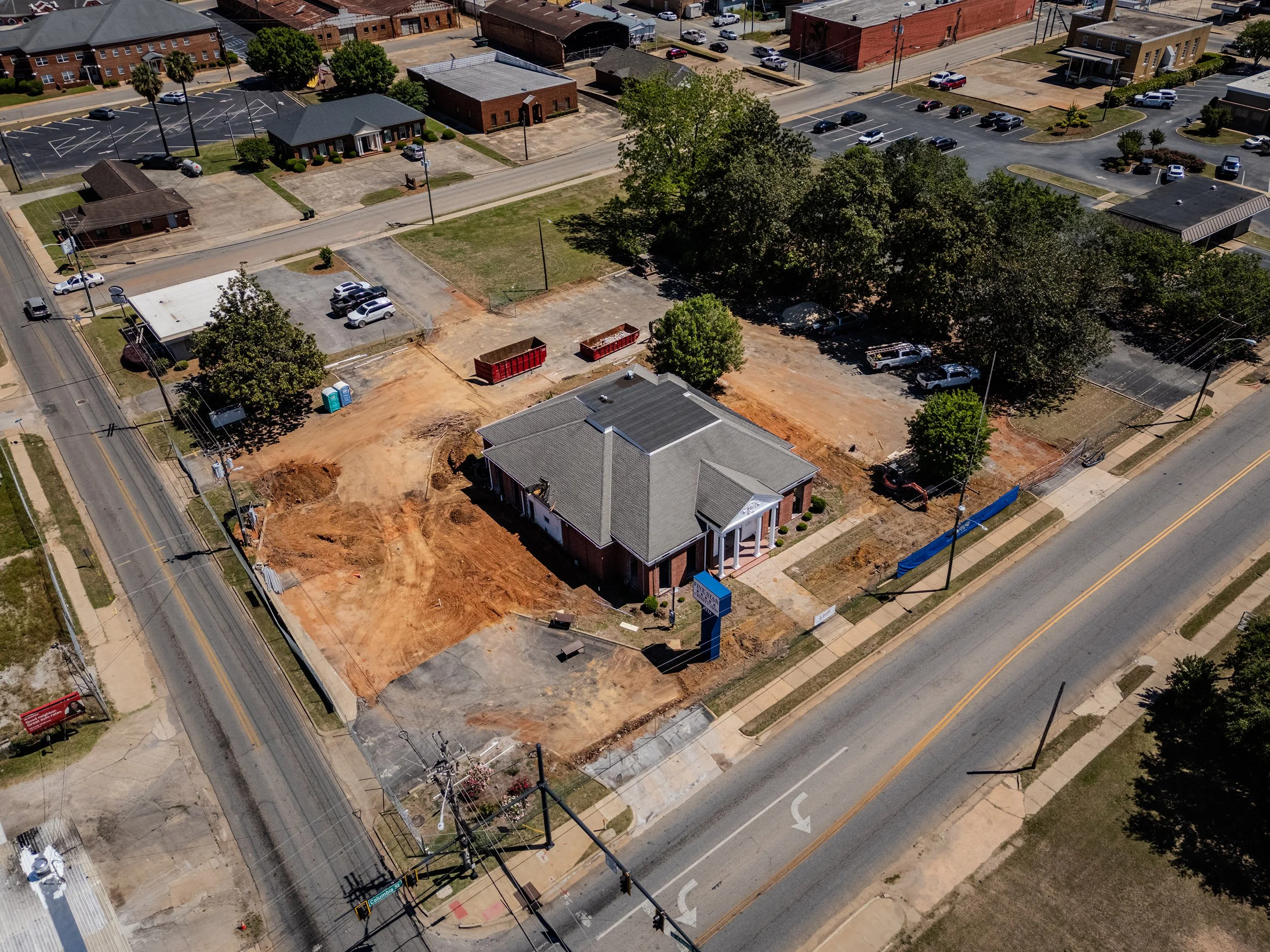 Drone aerial photo construction renovation site Georgia.