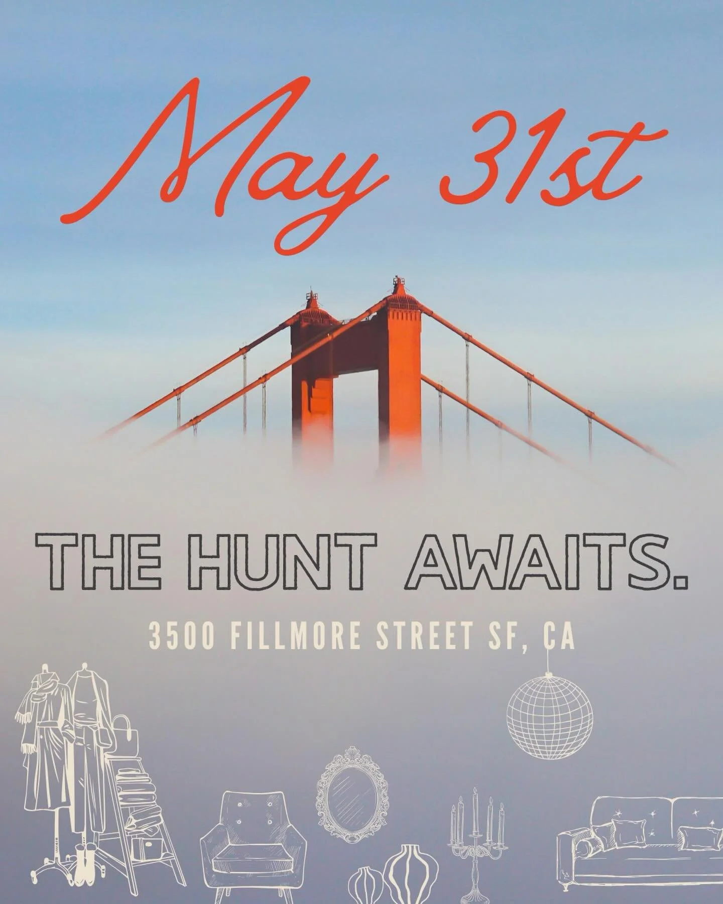 A market worth getting lost in. 

Join us for our very first market 5/31. Pre-sale tickets available now for guarantee entry. LINK IN BIO.

Come discover something you never knew you needed. 

FOUND IN THE FOG
3500 Fillmore Street

Last Sunday of the