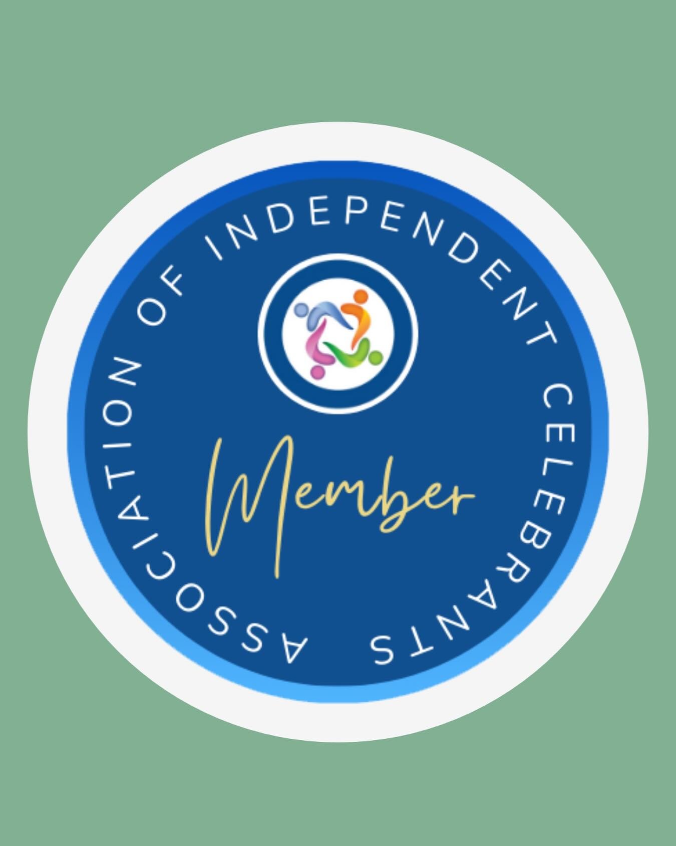 I&rsquo;m really pleased to now be a member of the Association of Independent Celebrants @independentcelebrants 🤍

When you&rsquo;re choosing a celebrant, it&rsquo;s not just about finding someone you get along with (although that matters too!) - it