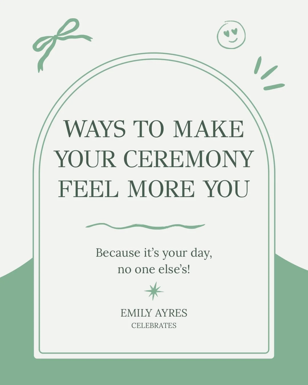 Your wedding ceremony doesn&rsquo;t have to feel like something you&rsquo;ve just copied and pasted from every wedding you&rsquo;ve ever been to.

You can walk in together.
You can include your children or your dog.
You can honour your cultures and r