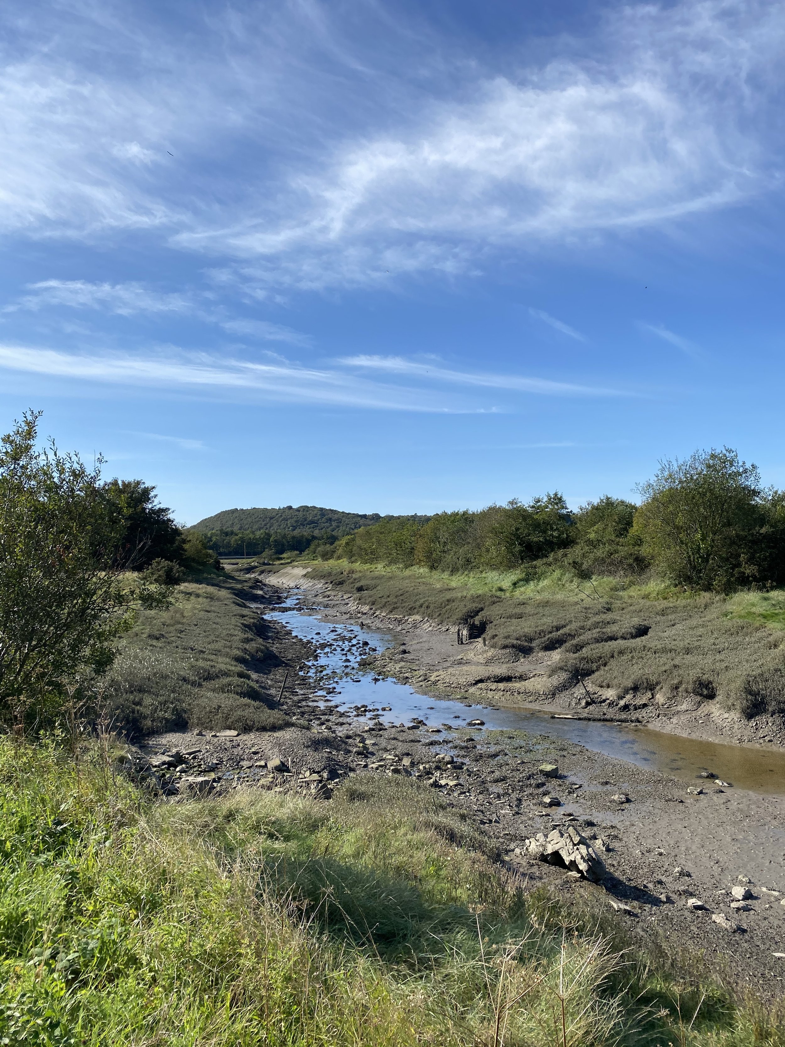 A small river at Jersey Marine, Neath Port Talbot, South Wales