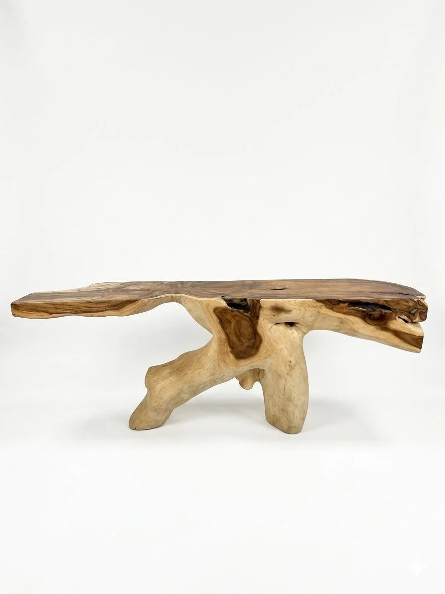natural wood root console table.jpg