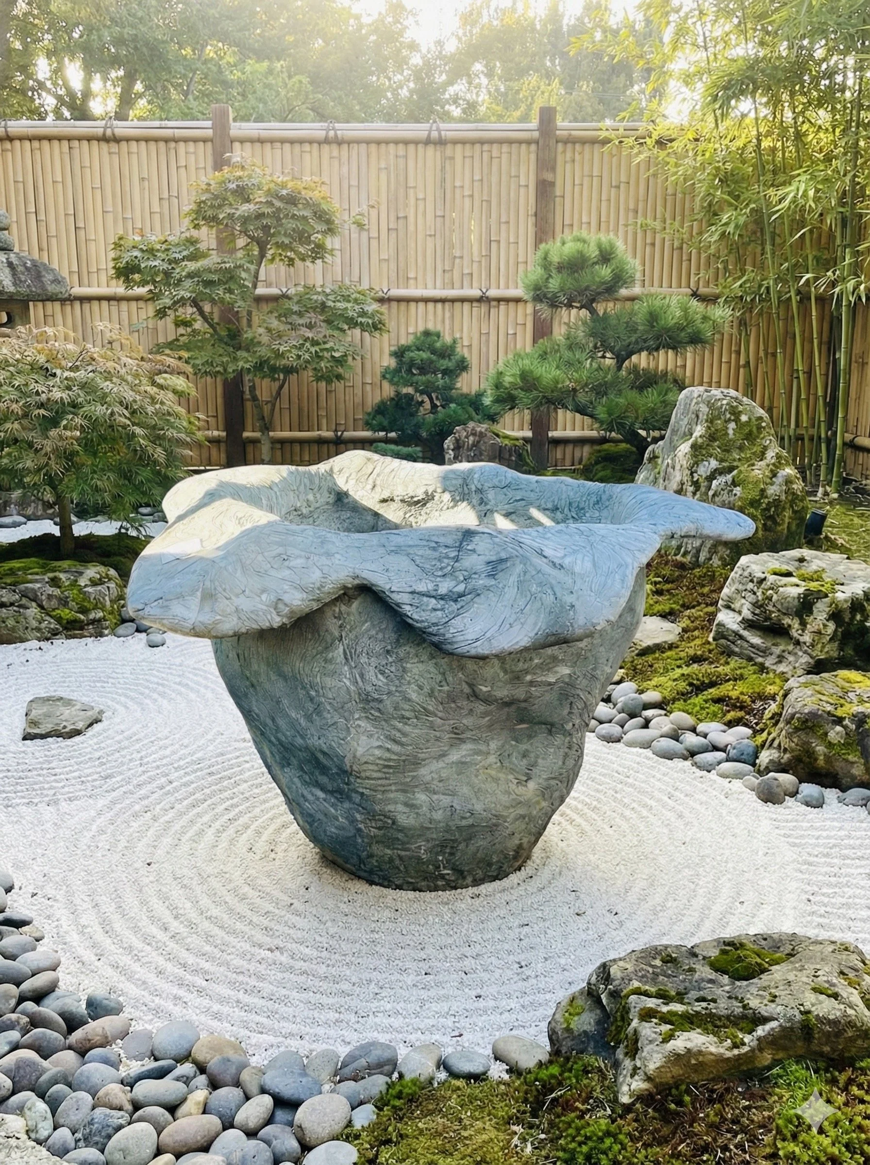 hand made one off cement planter with a lotus shape