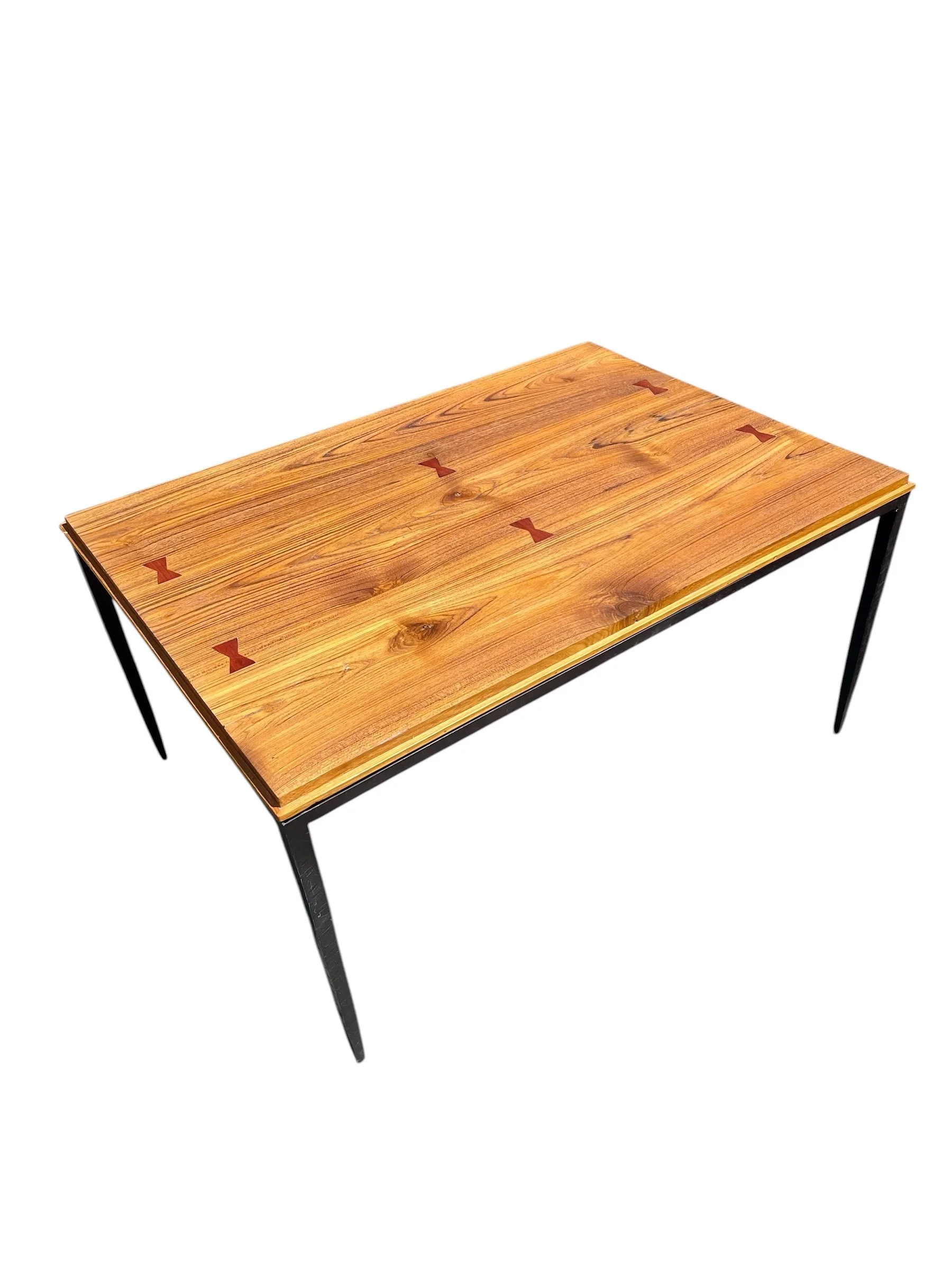 Teak Wood Coffee Table with Metal Legs angle.JPG