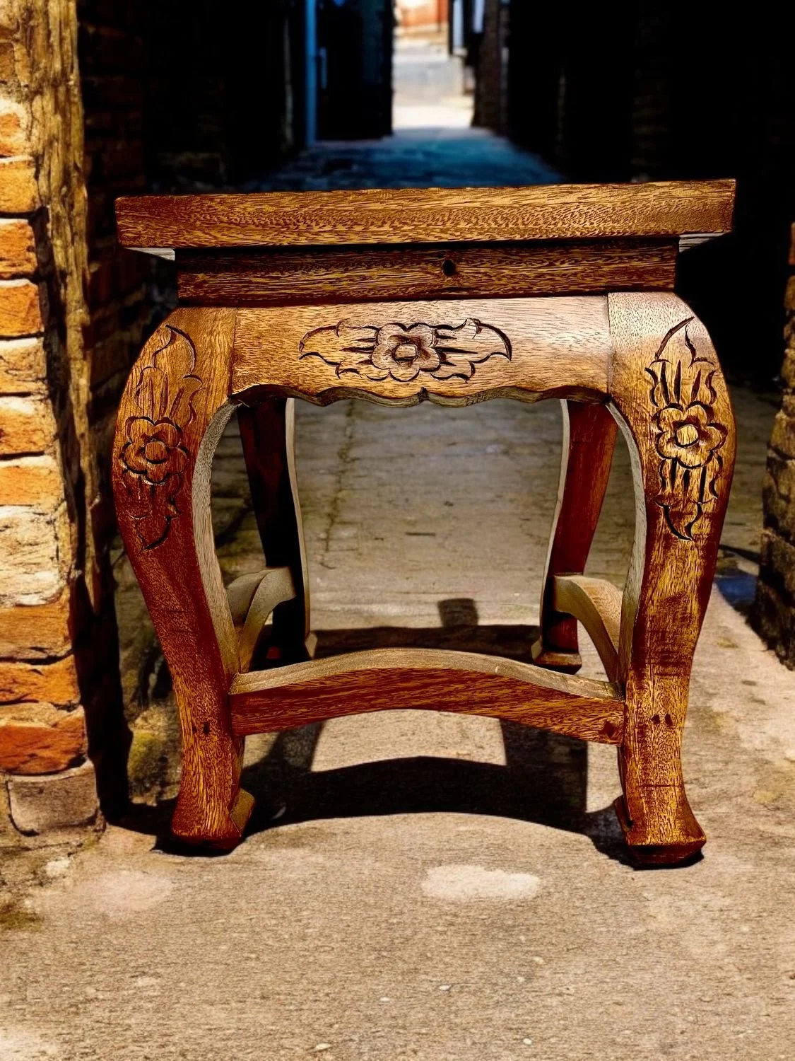 carved opium table