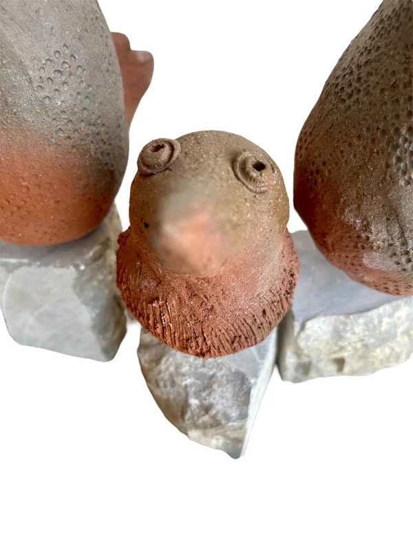 bird familyone-of-a-kind ceramic sculptures.webp