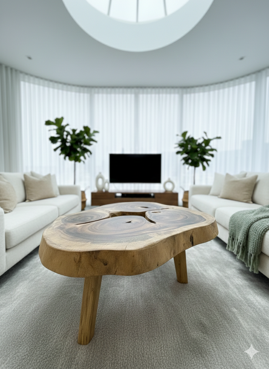 natural wood free form table