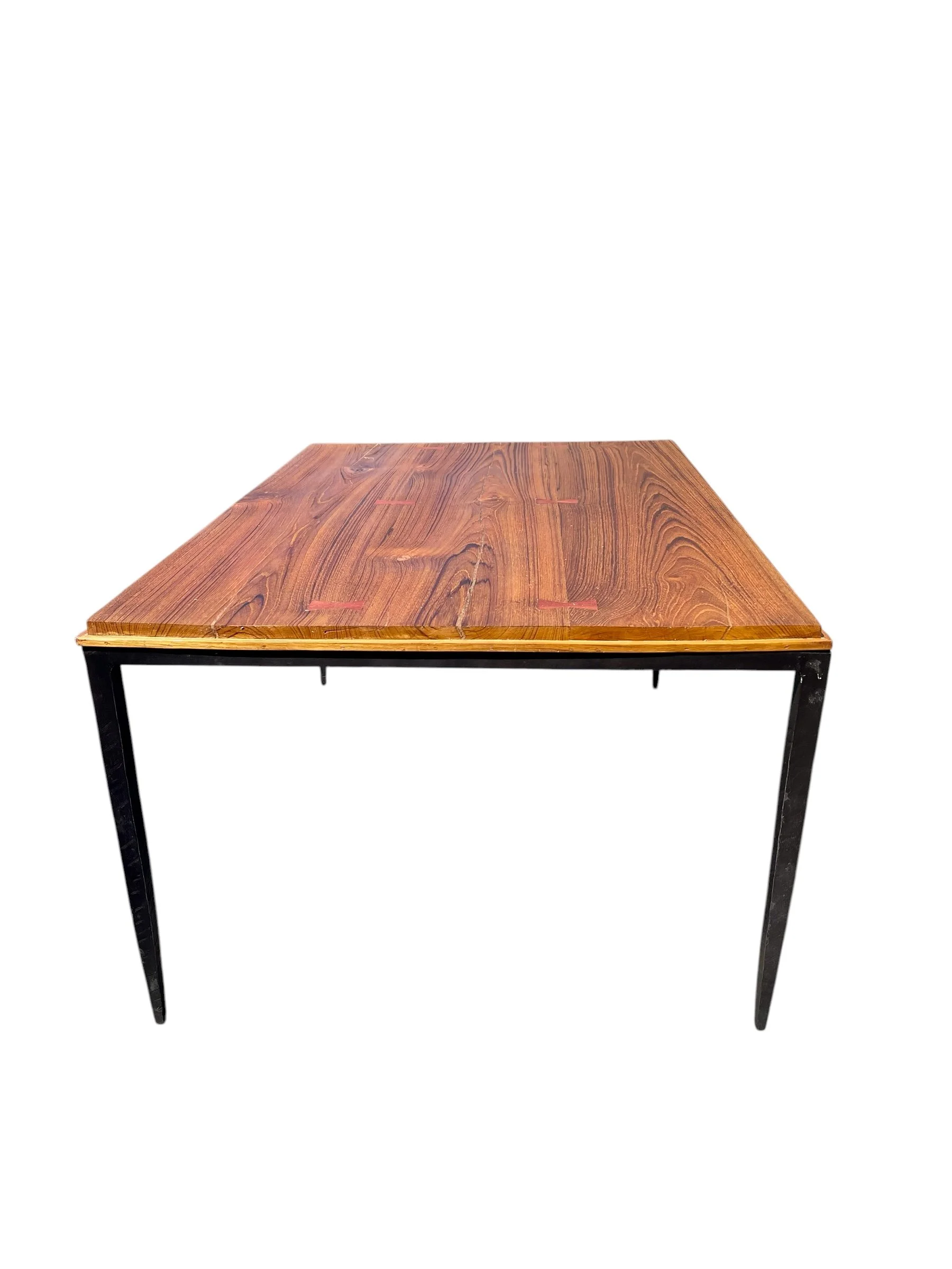 Organic Modern Teak Coffee Table with Metal Legs end.JPG