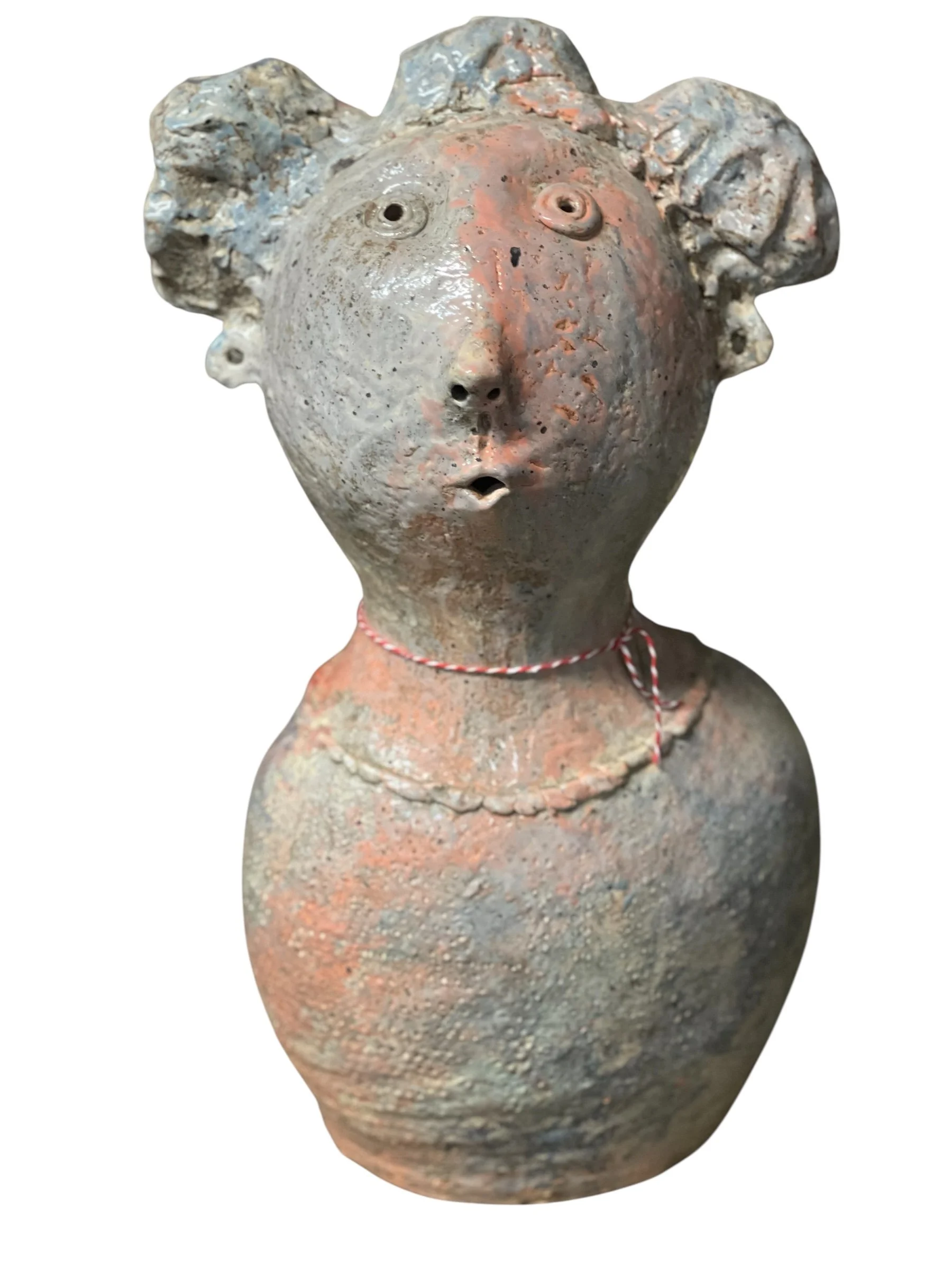 hand-made ceramic bust, one-of- a-kind