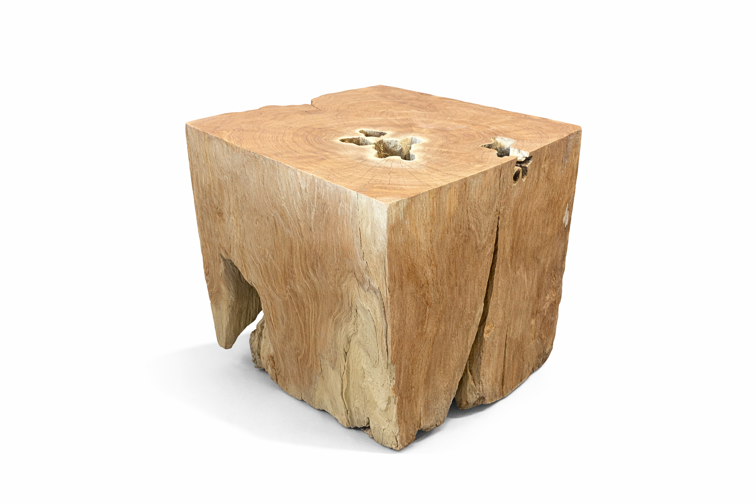 organic contemporary natural wood side table