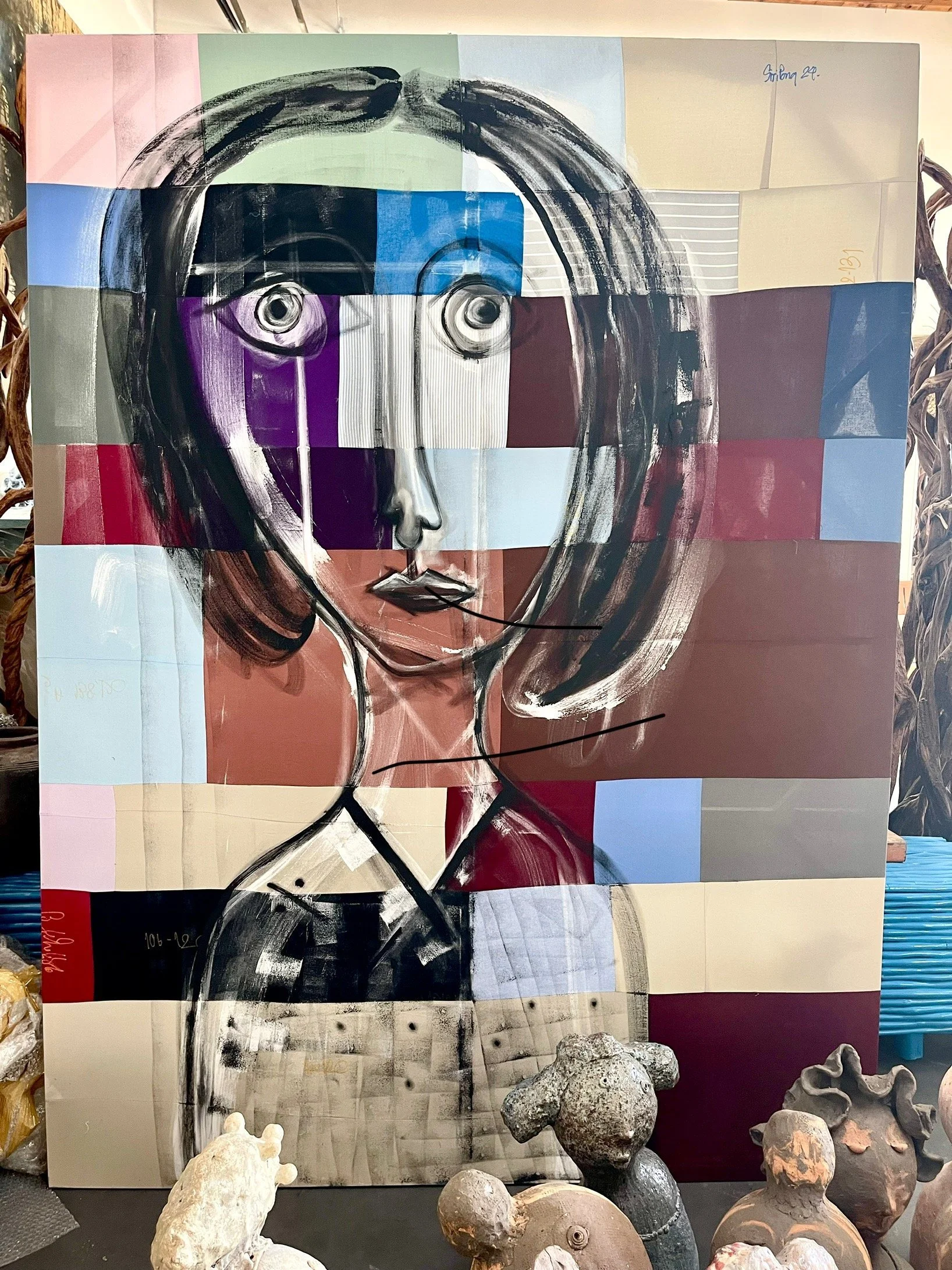 abstract original woman's portrait painting