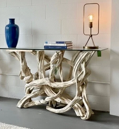 tropical liana vine made into a console table
