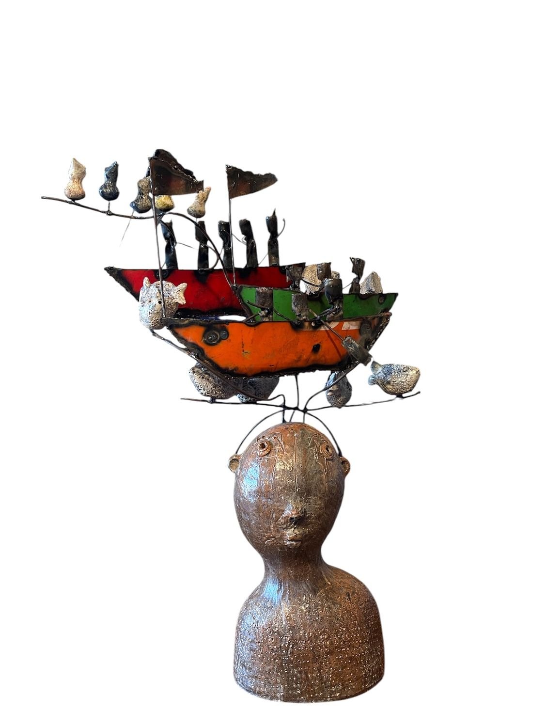 ceramic sculpture with boats and birds.jpg