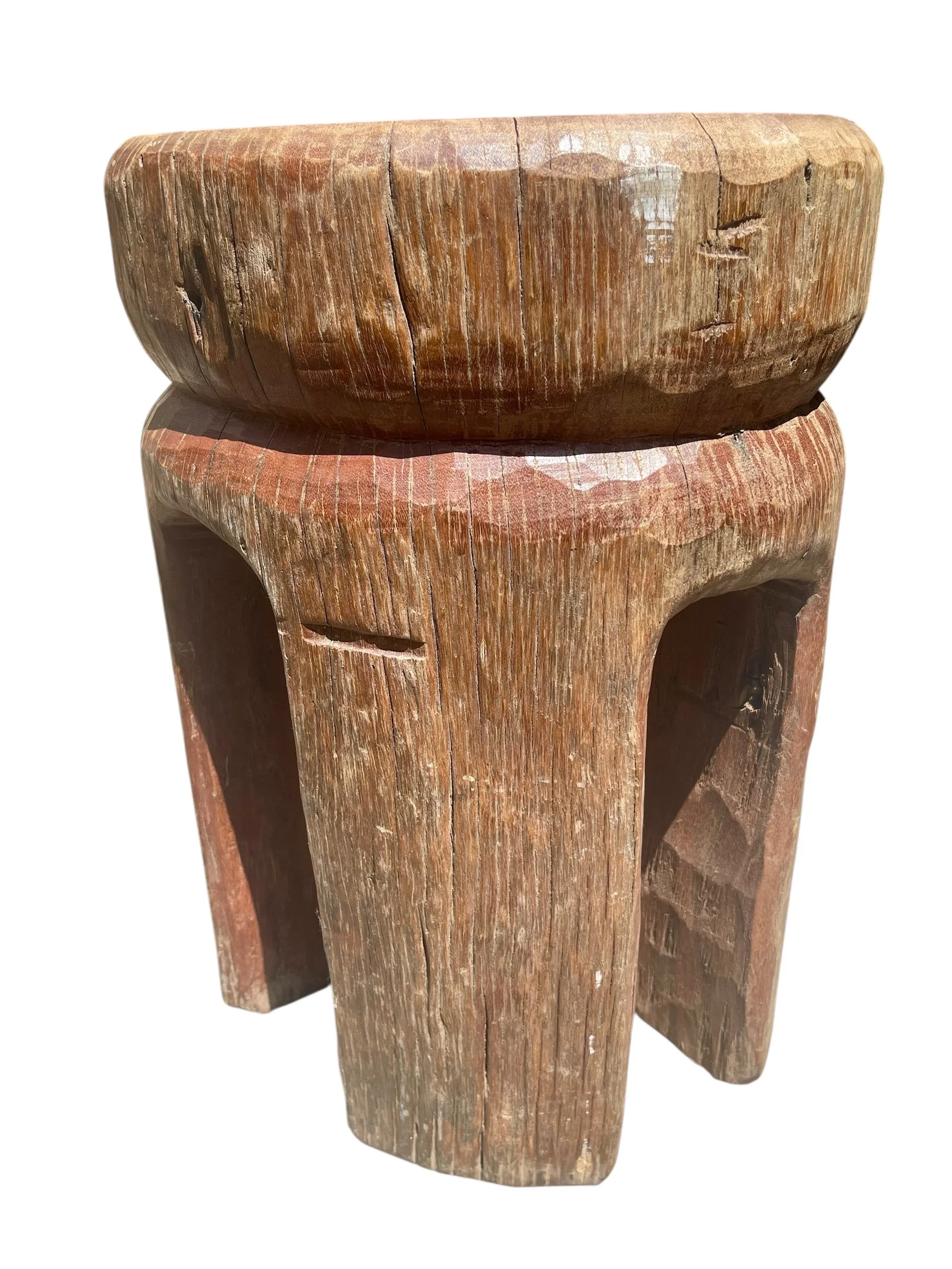 natural rustic stool made with reclaimed wood
