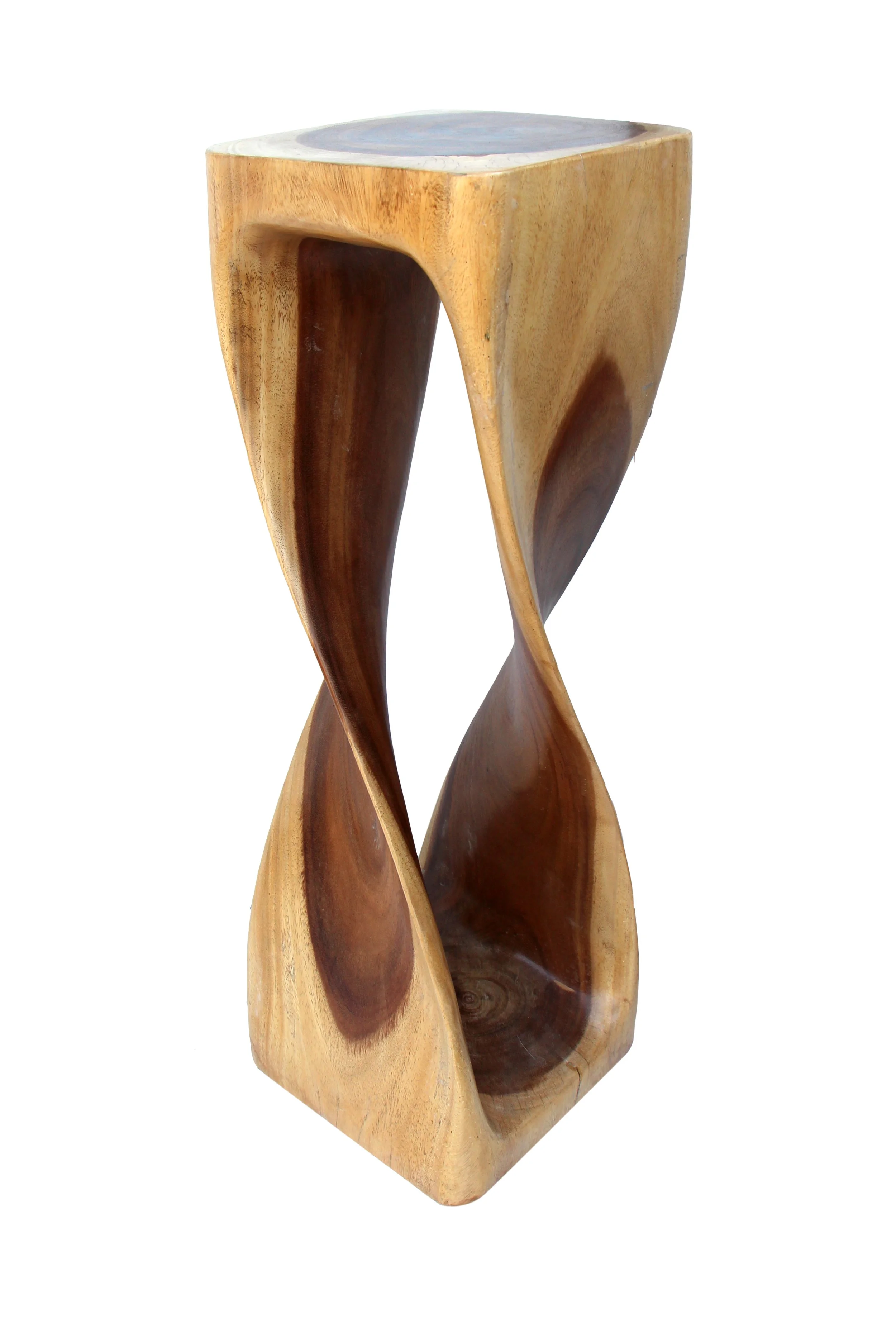 natural wood twist plant stand