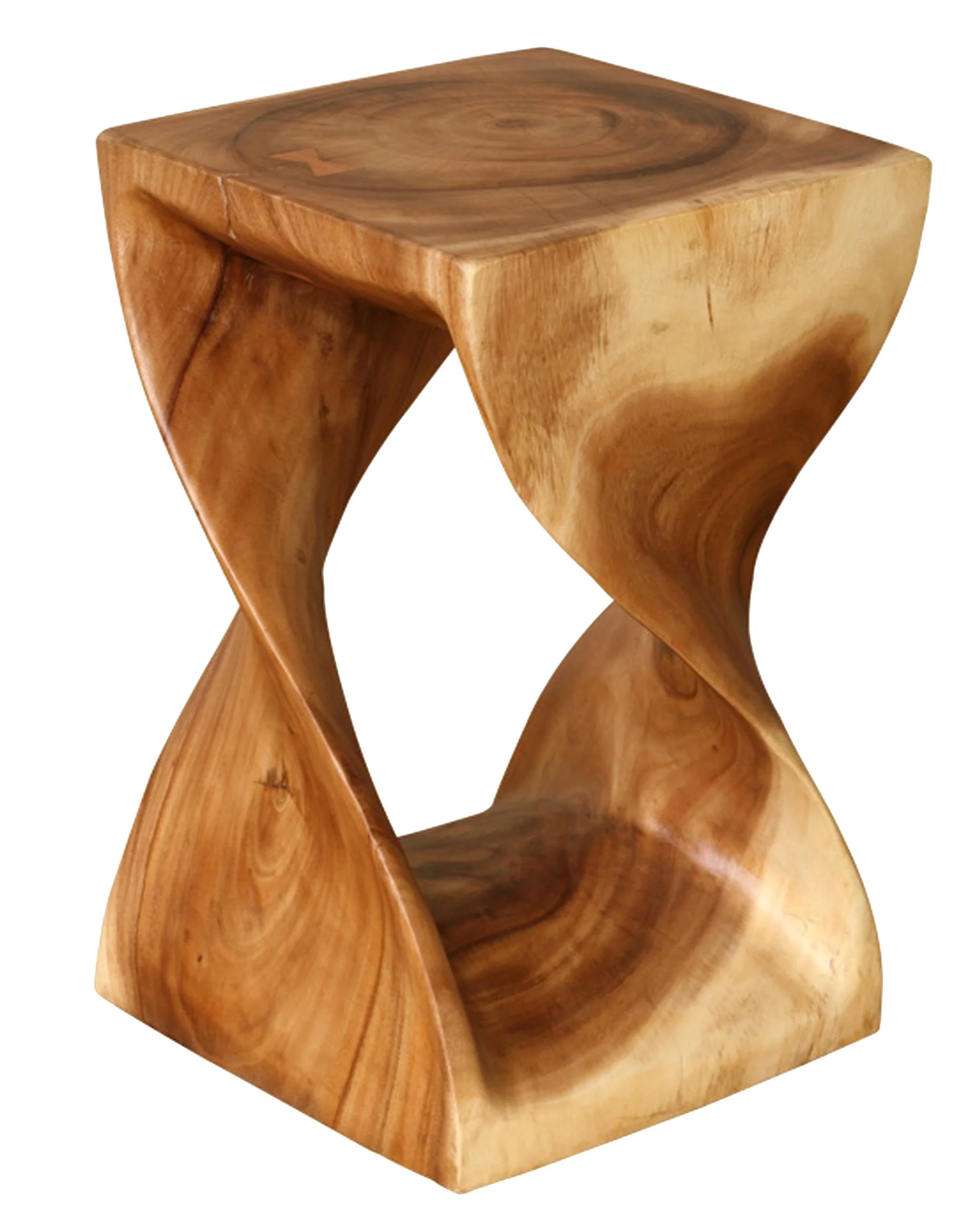 natural solid wood twist stool