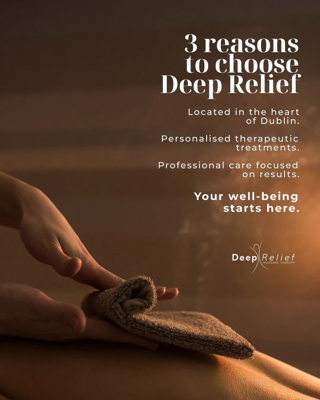 Choosing where to look after your body and health is an important decision.

At Deep Relief, we combine a central Dublin location, therapeutic techniques, and
professional care to provide a safe and effective experience.

If you haven&rsquo;t visited