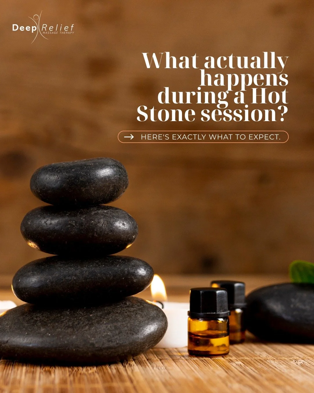 Hot Stone isn't just a warmer massage &mdash; the heat is part of the technique, not decoration. It allows for deeper work with less pressure, which is why people who find Deep Tissue too intense often prefer this. Available daily at Deep Relief.
📍 