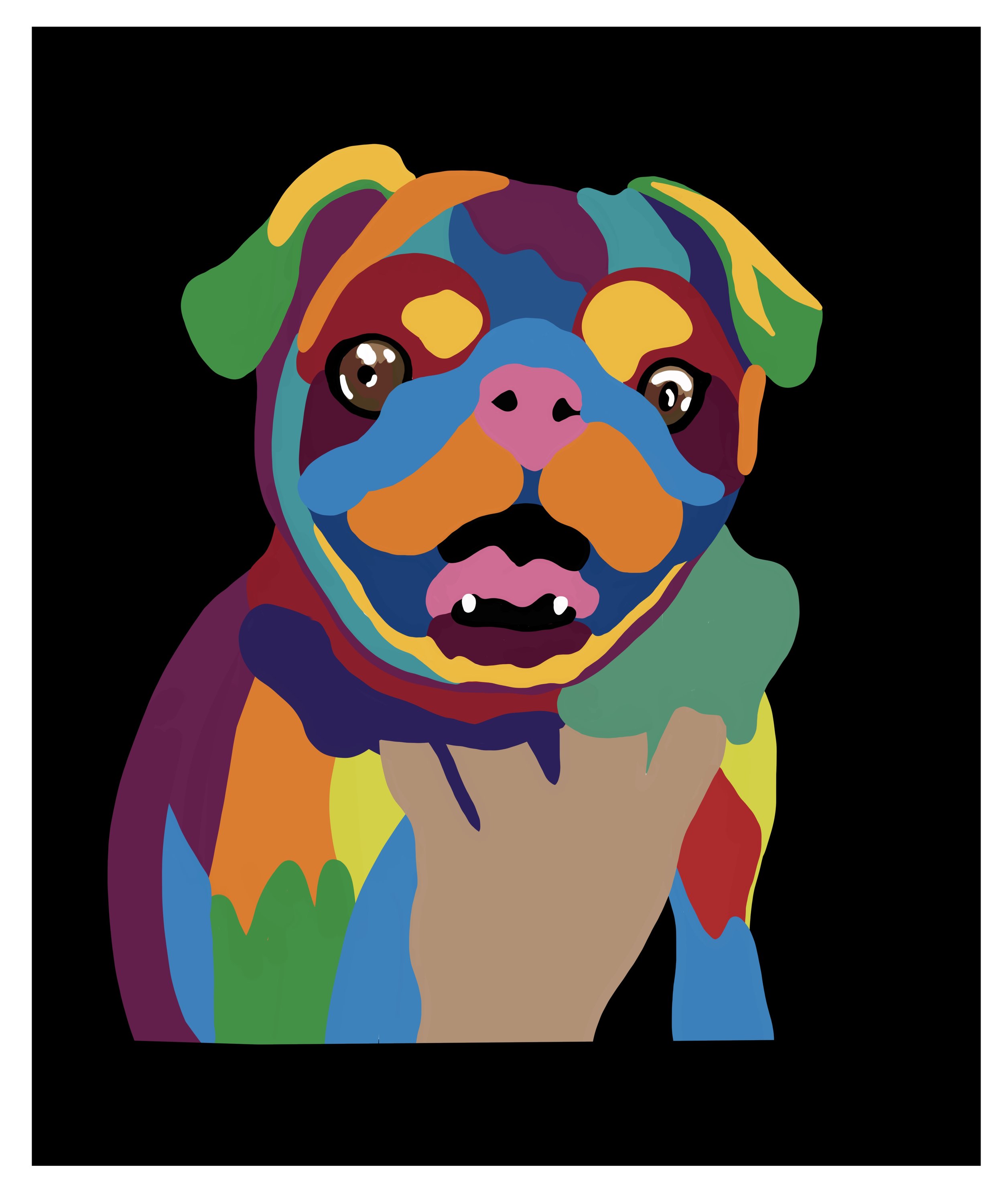 ColorBurst Happy Pug