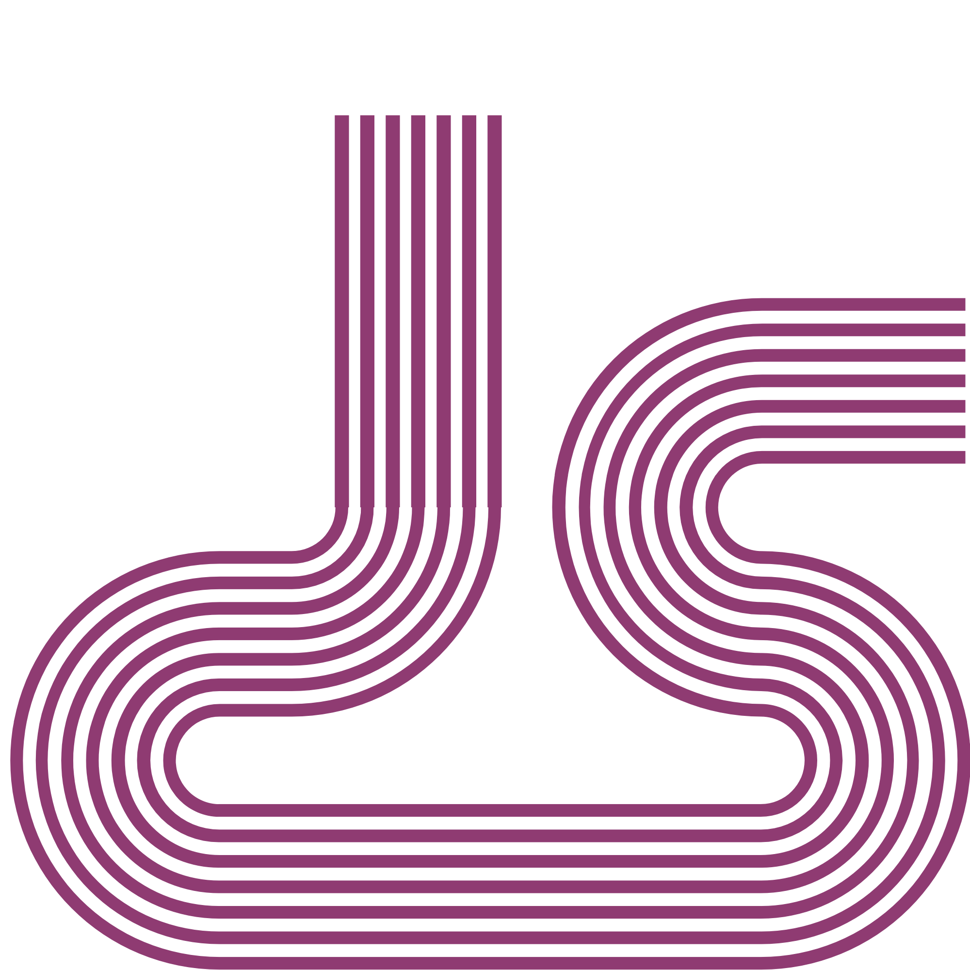 Stylized uppercase letter 'J' and 'L' in purple lines on a black background.