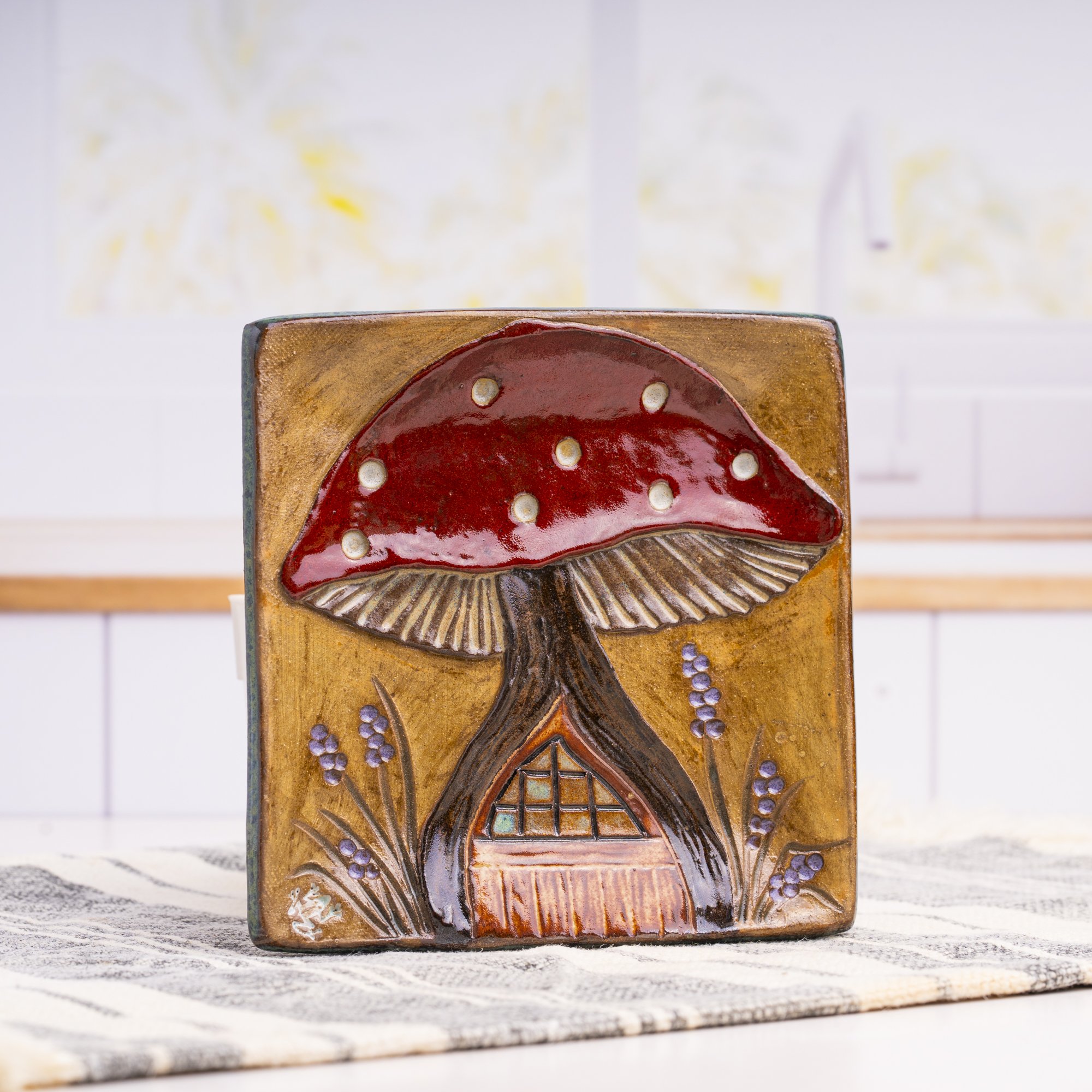 Mushroom House Decorative Tray
