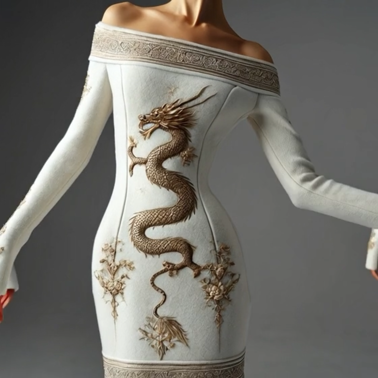 Vestido Dragão da Força Elegante
