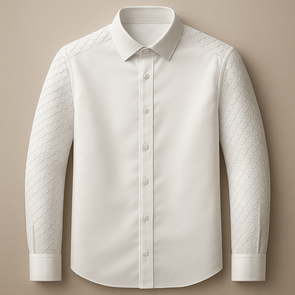 Camisa Social Premium com Mangas Texturizadas