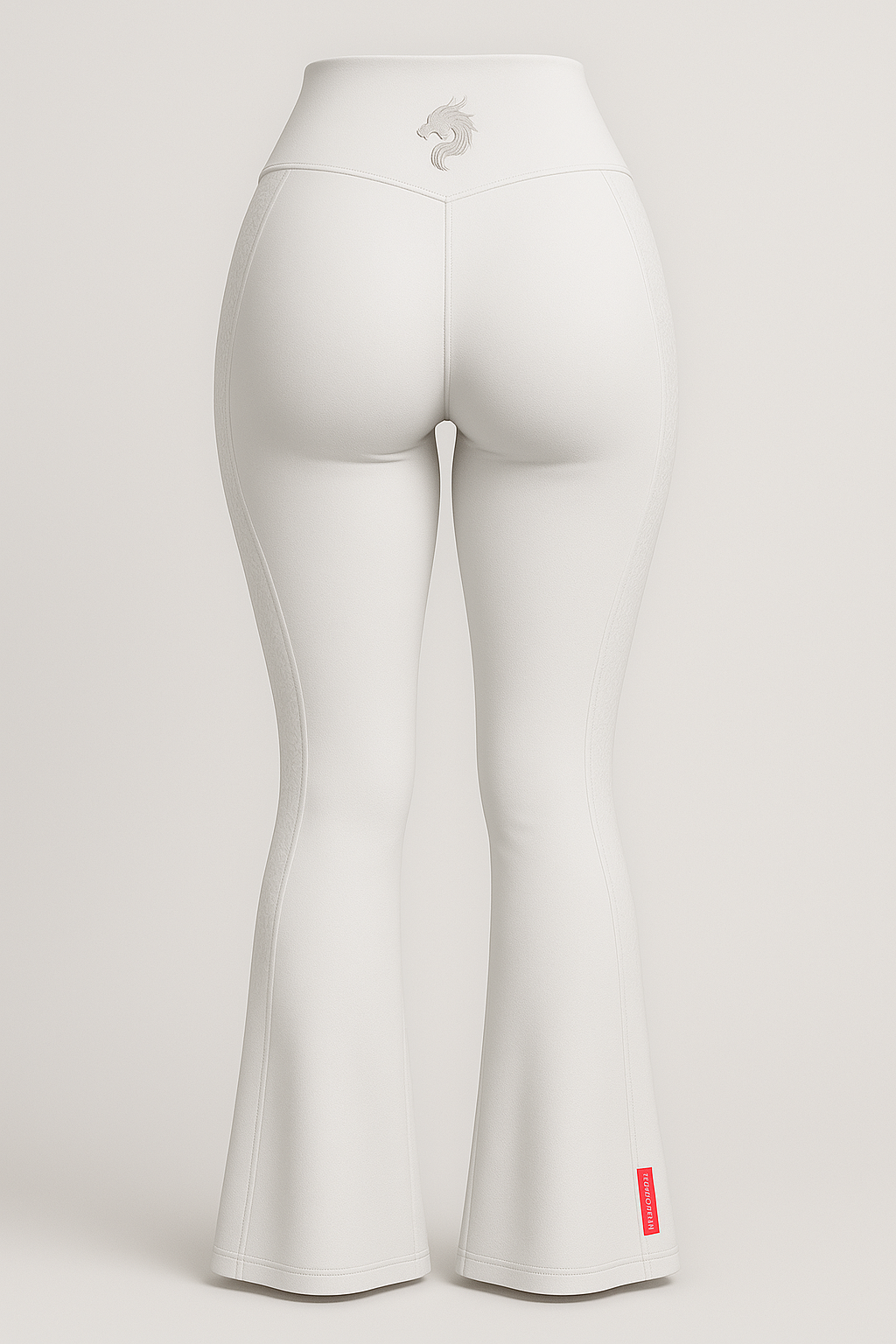 White Flare High-Waisted Yoga Pants