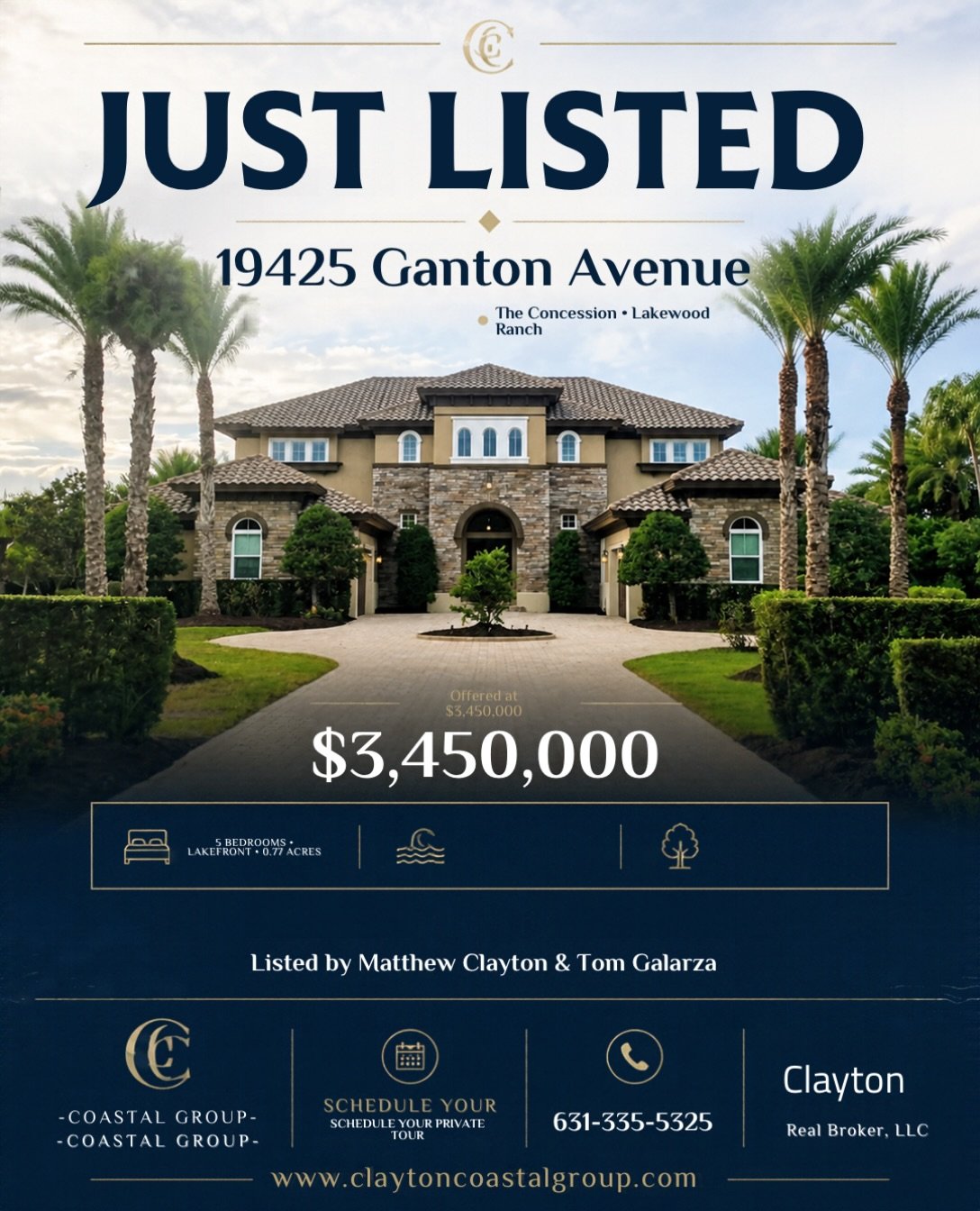 Tom and I just listed this beautiful lakefront estate in The Concession! Offered at $3,450,000, it features 5 bedrooms on approximately 0.77 acres, striking Mediterranean architecture, soaring ceilings, and tranquil water views in a guard-gated Lakew